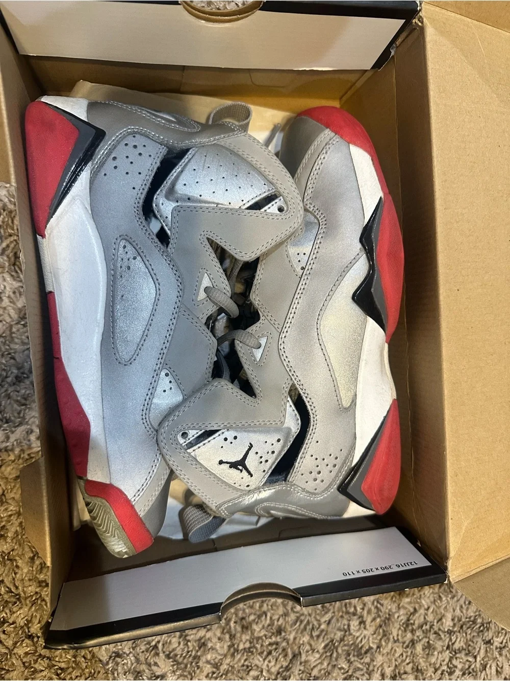 Jordan Kids High-Top Sneakers in Gray and Red